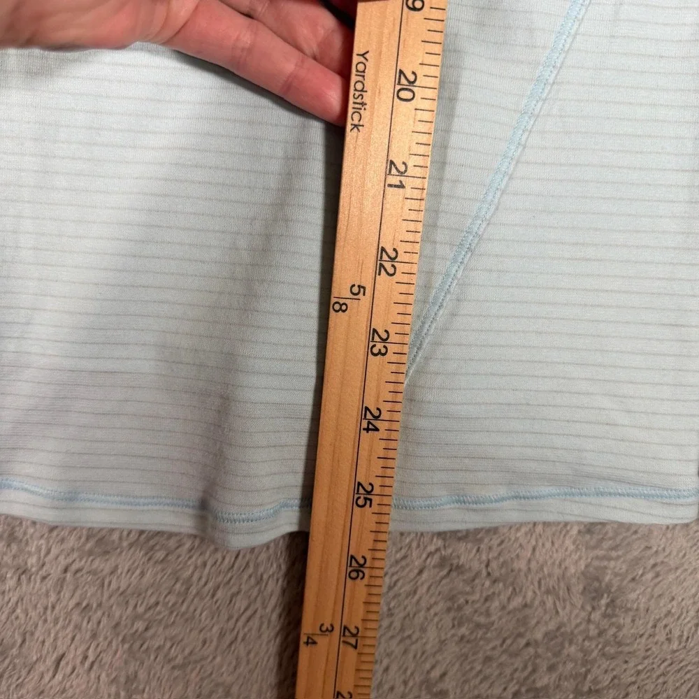 Lululemon‎ Another Mile Shirt Womens 4 Blue Stripe Short Sleeve Crew Running